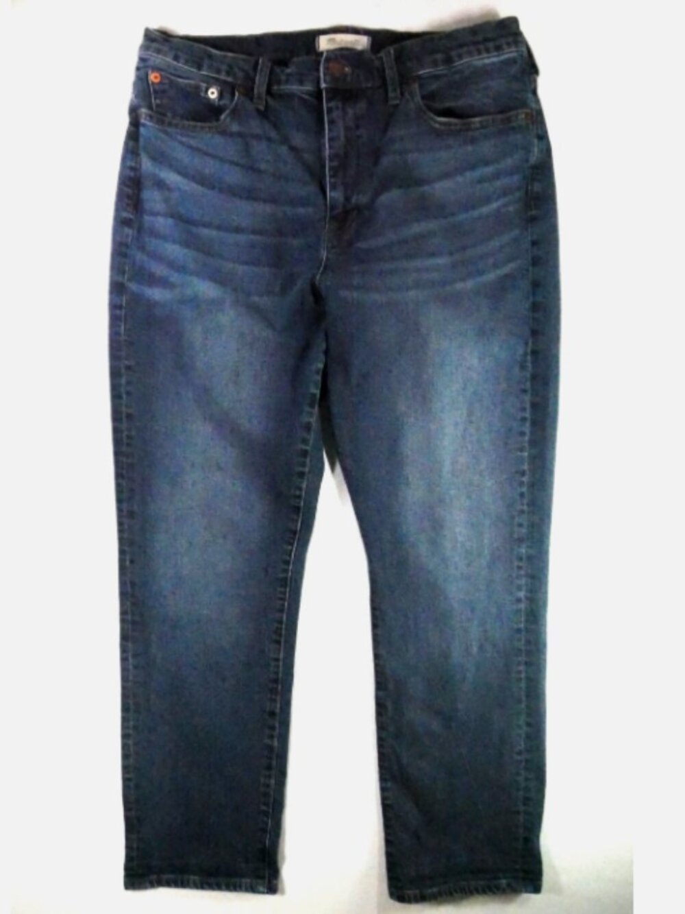Madewell Cruiser Straight High Rise Dark Wash Jeans Size 32 Stretch Excellent